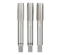 Ruko HSS Hand Tap Set, UNC, DIN 352, Ground, Bright Finish, 7/16 inches Nominal Thread Size, 70.0 mm Length, 3 Pieces, R246716UNC