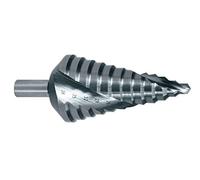 RUKO HSS Spiral Fluted Step Drill Bit with Split Point, Bright Finish, 4.0-12.0 mm Diameter, Size 0/5, 65.0 mm Length, R101050-5