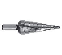 RUKO HSS Spiral Fluted Step Drill Bit with Split Point, Bright Finish, 4.0-20.0 mm Diameter, Size 1, 81.0 mm Length, R101051H
