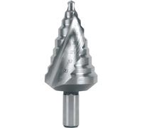 RUKO HSS Spiral Fluted Step Drill Bit with Split Point, Bright Finish, 6.0-32.0 mm Diameter, Size 12, 76.0 mm Length, R101096