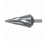 RUKO HSS Spiral Fluted Step Drill Bit with Split Point, Bright Finish, 6.0-38.0 mm Diameter, Size 3, 100.0 mm Length, R101053
