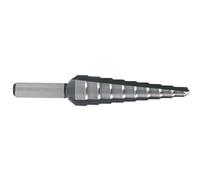 RUKO HSS Step Drill Bit, CBN Ground with 3 Cutting Edges, Bright Finish, 4.0-12.0 mm Diameter, Size 0/9, 65.0 mm Length, R101350-9