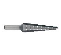 RUKO HSS Step Drill Bit, CBN Ground with 3 Cutting Edges, Bright Finish, 4.0-30.0 mm Diameter, Size 2, 100.0 mm Length, R101352