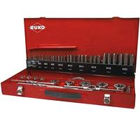 RUKO HSS Thread Cutting Tool Set Steel Case, Bright Finish, 43 Pieces, R245041