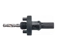 Ruko HSSE-Co 5 Arbor Holder including Pilot Drill Bit for HSS and HSSE-Co 8 Bi-Metal 32.0-210.0mm Hole Saw, Bright Finish, 11.0 mm Shank diameter, R126202