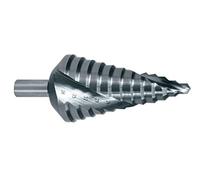 RUKO HSSE-Co 5 Spiral Fluted Step Drill Bit with Split Point, Bright Finish, 4.0-12.0 mm Diameter, Size 0/9, 65.0 mm Length, R101050-9E