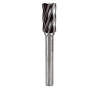 RUKO Tungsten Carbide Rotary Burr with Aluminium End Teething, A Cylinder (ZYAS) Shape, Bright Finish, 6.0 mm Diameter, 58 mm Length, R116015A, Black