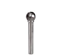 RUKO Tungsten Carbide Rotary Burr with Aluminium Teething, D Ball Type (KUD) Shape, Bright Finish, 6.0 mm Diameter, 56 mm Length, R116041A