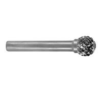 RUKO Tungsten Carbide Rotary Burr with Cross Teething, D Ball Type (KUD) Shape, Bright Finish, 3.0 mm Diameter, 38 mm Length, R116052