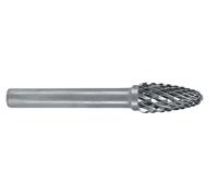RUKO Tungsten Carbide Rotary Burr with Cross Teething, F Ball Nose Tree (RBF) Shape, Bright Finish, 8.0 mm Diameter, 60 mm Length, R116031