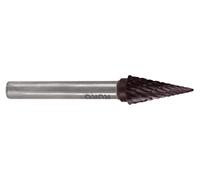 RUKO Tungsten Carbide Rotary Burr with Cross Teething, M Cone (SKM) Shape, TiCN Finish, 12.0 mm Diameter, 65 mm Length, R116038TC