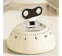 Rukuapid Mechanical Kitchen Timer-60 Minute CountdownTimer, Twist To Use, Clockwork Mechanism Attach To Fridges Ovens, Easy Read Countdown Markers For Cooking, Fitness & Studying, No Batteries, White