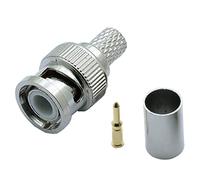 Rukurmo 30PCS BNC Male Crimp Connector for CCTV System Female Coupler Connector BNC RG6