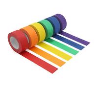 Rukurmo Colored Masking Tape,Colored Painters Tape for Arts and Crafts, Labeling or Coding - 6 Different Color Rolls - Masking Tape 1 Inch X 13 Yards (2.4Cm X 12M)