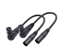 Rukurmo Microphone Cable 3 Pin XLR Right Angle Male to Female Plug Microphone 90 Degree XLR Female to Straight XLR Male Cable