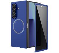 Ruky for Samsung Z Fold 7 Slim Case, Hard PC Shockproof Cover with Built-in Privacy Screen Protector & Compatible with MagSafe Protective Phone Case for Samsung Galaxy Z Fold 7 5G, Blue Shadow