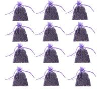 Rulbelok 12 PCS Lovely Dried Lavender Flower Buds Sachets Packets for Car & Home Closet Deodorizer Freshener Bridal Shower Air Freshener Plug in Airwick
