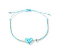 Rulbelok Artistic Colorful Beaded Featuring Heart Pattern and Evil's Eye Charm Wristlet for Everyday Wear Wrist Accessory