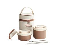 Rulbelok Permanent Rustless Mealbox with Insulated Compartment Canisters Oven Safe Impermeable Warm Food Storage Rustless Mealbox with Warm Bag