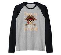 Rule #1 Don't Fall Off The Boat - Buccaneer Freebooter Raglan Baseball Tee