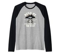 Rule #1 Don't Fall Off The Boat Cruise Pirate Party Raglan Baseball Tee
