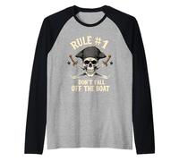Rule #1 Don't Fall Off The Boat Cruise Pirate Party Raglan Baseball Tee