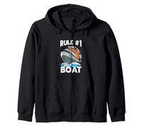 Rule 1 Don't Fall Off The Boat Cruising Boat Captains Zip Hoodie