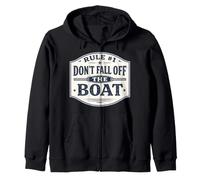 Rule #1 Don't Fall Off The Boat Funny Cruise Sailing Fishing Zip Hoodie