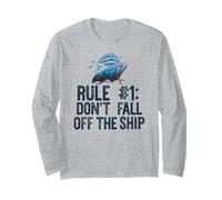 Rule #1: Don't Fall Off The Ship Funny Cruise Vacation Meme Long Sleeve T-Shirt