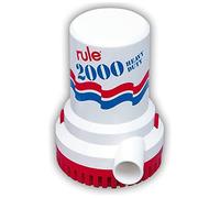 Rule 12 Marine Bilge Pump, 2000 Gallon Per Hour, Non-Automatic, 24 Volt DC, White/Blue
