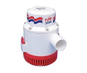Rule 16A 3700 GPH Heavy Duty Bilge Pump, Non-Automatic, 24 Volt, White/Red