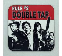 Rule #2 Double Tap - Inspired by Zombieland - Drinks Coaster - Hardboard - 9cm x 9cm - Gloss Finish