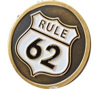 Rule 62 AA Medallion Distressed Black White Color Road Sign Sobriety Chip