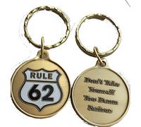Rule 62 Color AA Keychain Medallion Sobriety Chip Key Tag