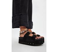 Rule Breaker Flatform Sandals by Intentionally Blank at Free People in Black, Size: EU 38 - female