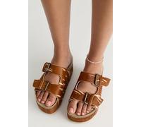 Rule Breaker Flatform Sandals by Intentionally Blank at Free People in Fawn, Size: EU 37 - female
