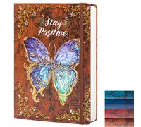 Ruled Journal Notebook, B5 3D Butterfly Embossed Hardcover Writing Journal with Elastic Closure Band, 192 Pages Lined Paper for School, Office, Home, 9" X 6.9" (Brown)