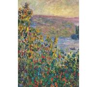 Ruled Notebook - Flower Beds at Vetheuil: Claude Monet Painting | A Book with Lined Pages for Writing