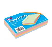 Ruled Record Cards - Pack of 100 Lined Index Cards for Study, Notes & Filing (Coloured, 152x101mm (6x4))