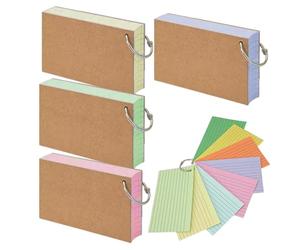 Ruled Study - 200 Pcs Index Flashcard,3x5 Inch Ruled Cards with Metal Rings for Student Review, Note Taking, Lesson Plans