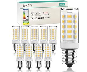 RuLEDne 3W E14 LED Bulb Cool White 6000K, 350LM Bulb Replacement 30W Halogen Bulbs, 360° Beam Angle for Chandelier, No Dimmable, Wall Lamp, Desk Lamp, Pack of 10