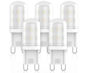 RuLEDne LED G9 Bulbs 2W Equivalent to Halogen Bulb 20W 25W 28W, G9 Light Bulbs Cool White 6000K, 360°Beam Angle, AC 220V-240V, Non Flicker, Non Dimmable Energy Saving LED Bulbs, 5pack