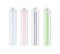 Ruler 30cm Folding, Folding Ruler, Foldable Rulers, Clear Rulers for School Student, Sturdy and Practical Transparent Rule, Reusable 30cm Rule Foldables for School, Office, Drawing & Crafts, 4 Pcs