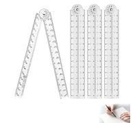 Ruler 30cm Folding Ruler Set of 4, Compact and Portable with Clear Metric Markings, Precision Measuring Tool for School Projects, Office Work, DIY Crafts, Durable Straight Edge Guide for Cut