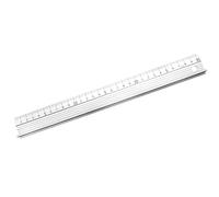 Ruler 30cm White Aluminium Cutting Ruler with Raised Grip, Non-Slip Safety Edge Tool for Craft, DIY Precision Measurement