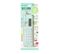 Ruler and Calculator Combo - 15cm Mini Cartoon Measuring Ruler, Built In School Supply, Adorable Student Learning Accessory | Compact Portable Study Tool, Lightweight Educational Companion