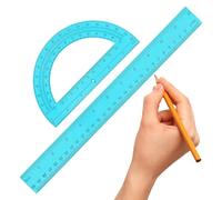 Ruler and Protractor for the Classroom - Office Drawing Geometry Stationery | Protractor Ruler Geometry Set | for School, Classroom, Office, Students, Teachers, Engineers, Architects as well as