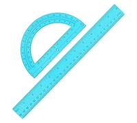 Ruler and Protractor - Math Teaching Stationery Kit, Geometry Measurement Tool Set, Precision Angle and Length Instrument, Durable Transparent Learning Aid, Educational Drafting Accessory for Home