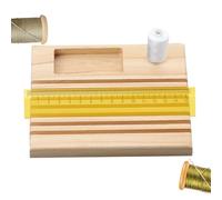 Ruler Rack - Wooden Quilting Ruler Holder with Slots and Spool Rack | Multipurpose Stand for Quilt Ruler, Grid Template, Sewing Accessories Organizer for Craft Room & Studio, S, 説明を参照してください, See