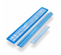 Ruler Set Plastic Straight Rulers With Inch And Metric Measuring Scales Shatter Resistant For Teaching Kids Adults School Student Home Office Classroom Art Ruler Set Stationary Scale Accessories(3Pcs)